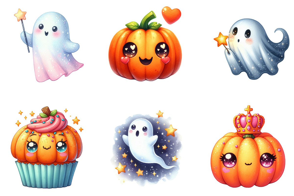 Twinkle Kawaii Halloween Clipart, an Illustration by DreamArtGraphic (Photo 3 of 5)
