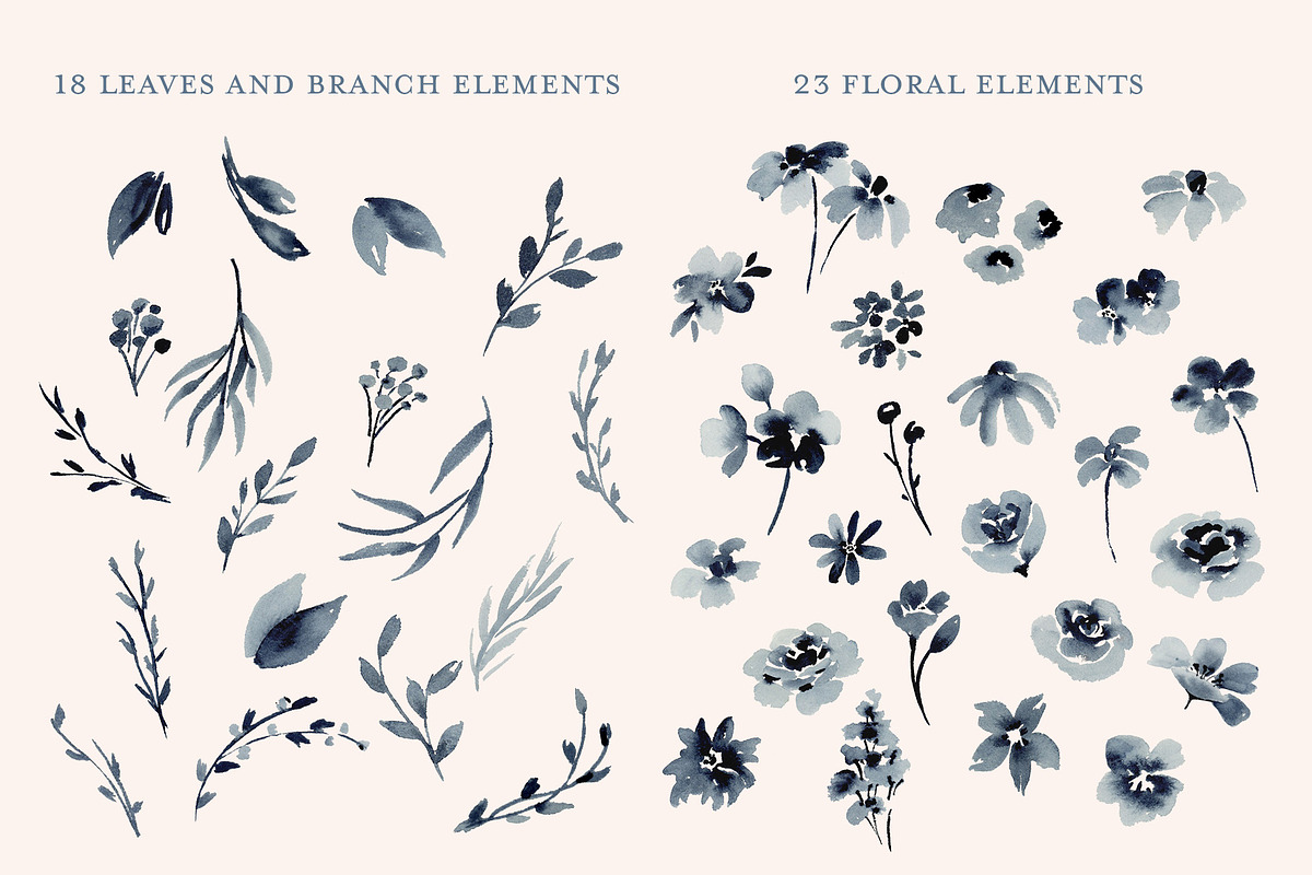Monochromatic Blue Watercolor Floral, a Graphic by Lavender And Sea (Photo 3 of 5)