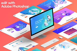 Isometric Website Screens Mockup 1.0