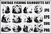 Vintage Fishing Scene Bundle, an Object Graphic by Designer_Momina (Thumbnail 1 of 13)