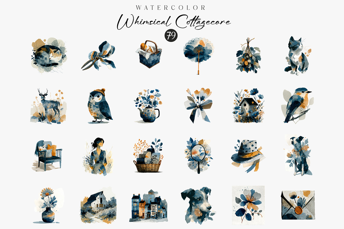 Whimsical Cottagecore Clipart, an Illustration by CreationArt (Photo 2 of 4)