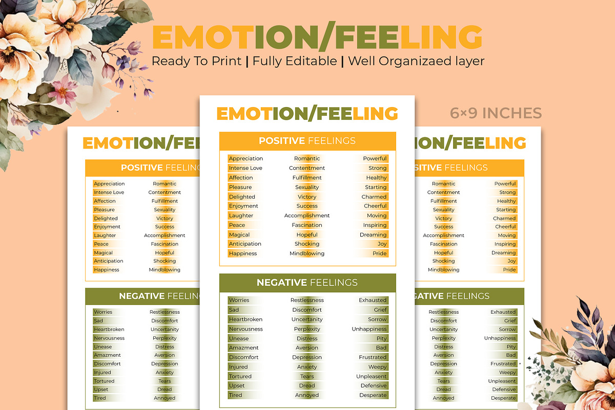 Positive and Negative Emotion Kdp, a Stationery Template by Hurairagraphics (Photo 1 of 4)