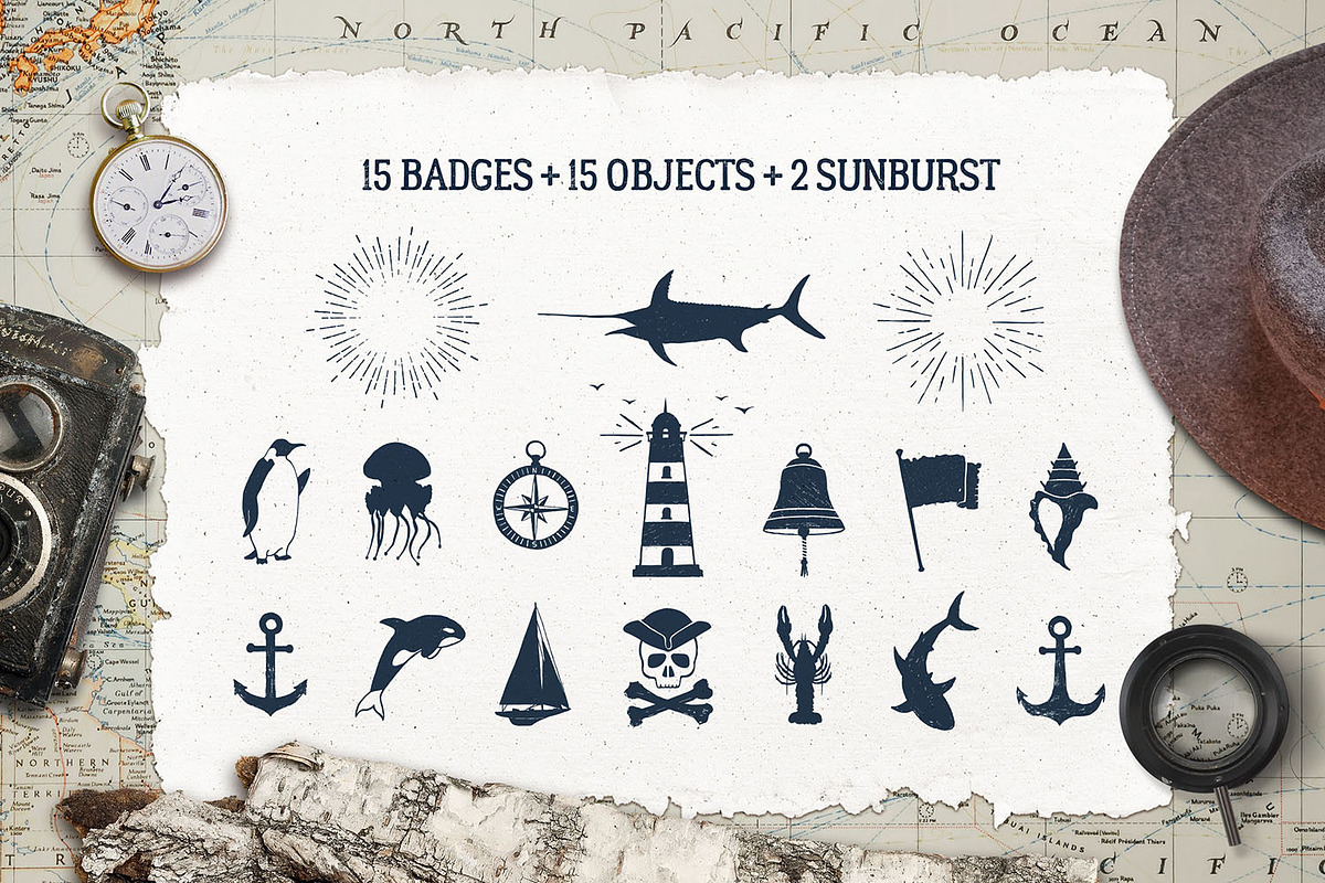 Old Sailor (Vintage Badges/part2), a Branding & Logo Template by Cosmic Store (Photo 3 of 5)