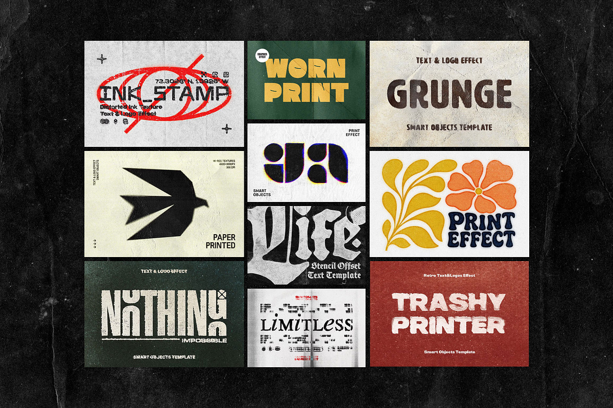 20-in-1 Print Text Effects Bundle, a Layer Style Add-On by pixelbuddha.net (Photo 2 of 23)