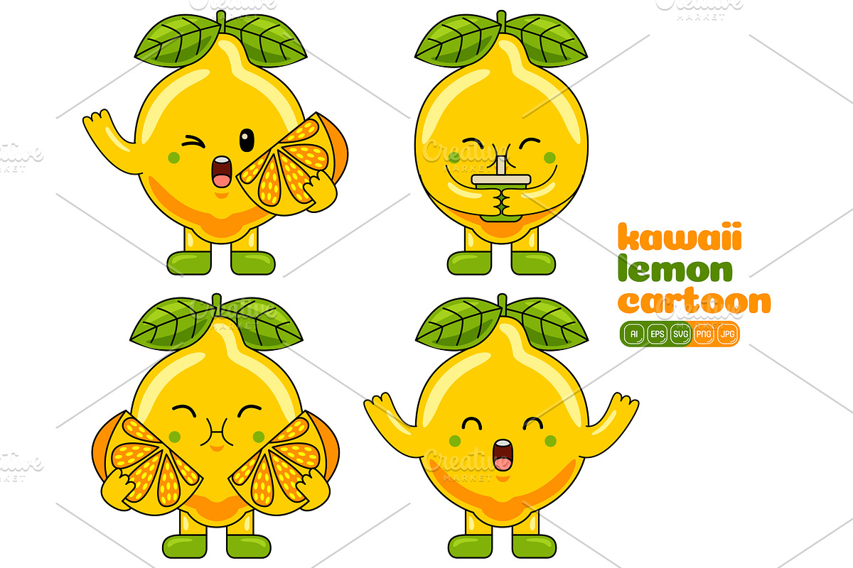 Lemon Mascot Vector Pack, an Illustration by MEDZ (Photo 2 of 5)