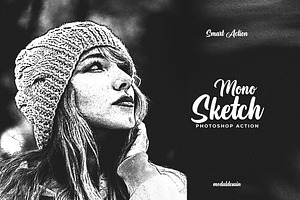 Photoshop Action - Mono Sketch, an Action Add-On by Modaldesain