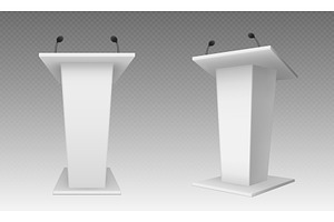 White Pulpit, Podium Or Tribune