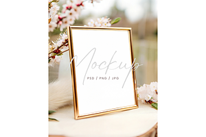 Table Sign Mockup Spring Garden, a Product Mockup by TatiMockup