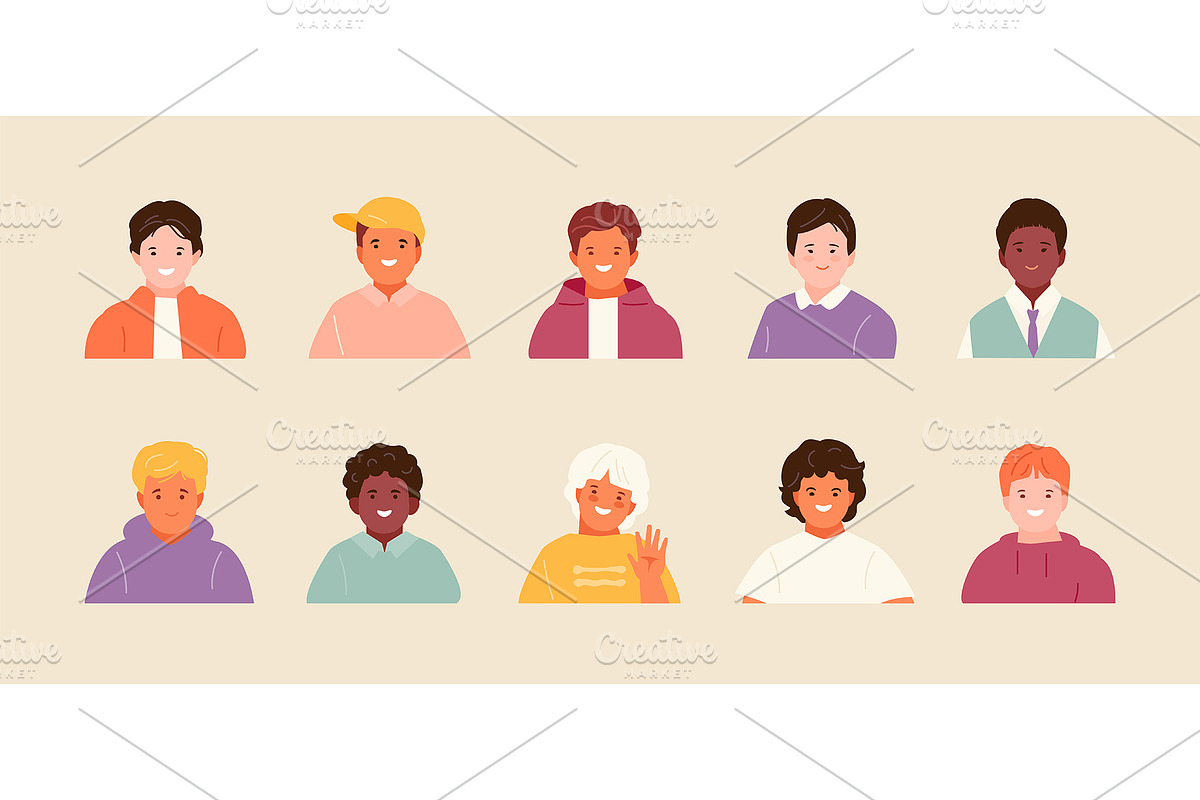 Avatars kids boys and girls, an Education Illustration by artbesouro (Photo 2 of 3)