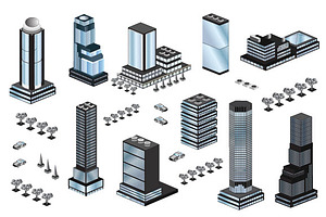 Isometric Set Of Skyscrapers