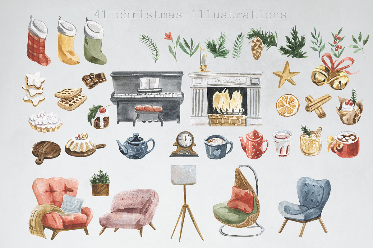 Elves. Cheerful tea party, an Illustration by Love Watercolor Store (Photo 2 of 6)