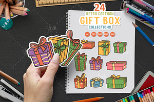 Set of gift box sticker design, a Graphic by Allmostudio