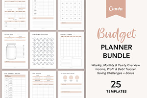 Budget Planner Bundle For Canva