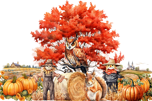 Watercolor Autumn Clipart