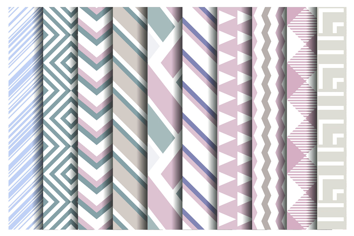 Silhouette geometric pattern set, a Pattern Graphic by AlexZeL (Photo 1 of 8)