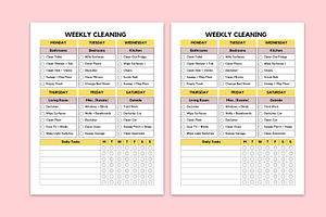 Weekly Cleaning Checklist Planner