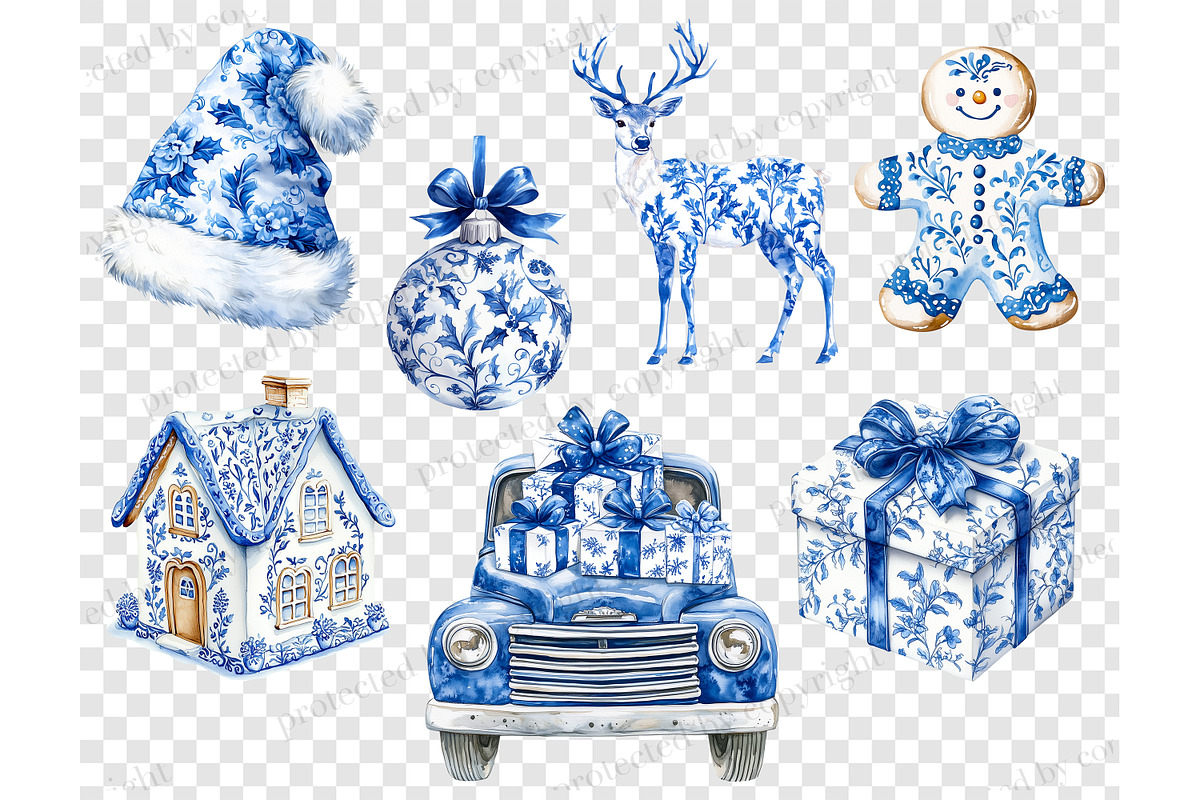 Grandmillenial Christmas Clipart, a Seasonal Illustration by GlamArtZhanna (Photo 6 of 6)