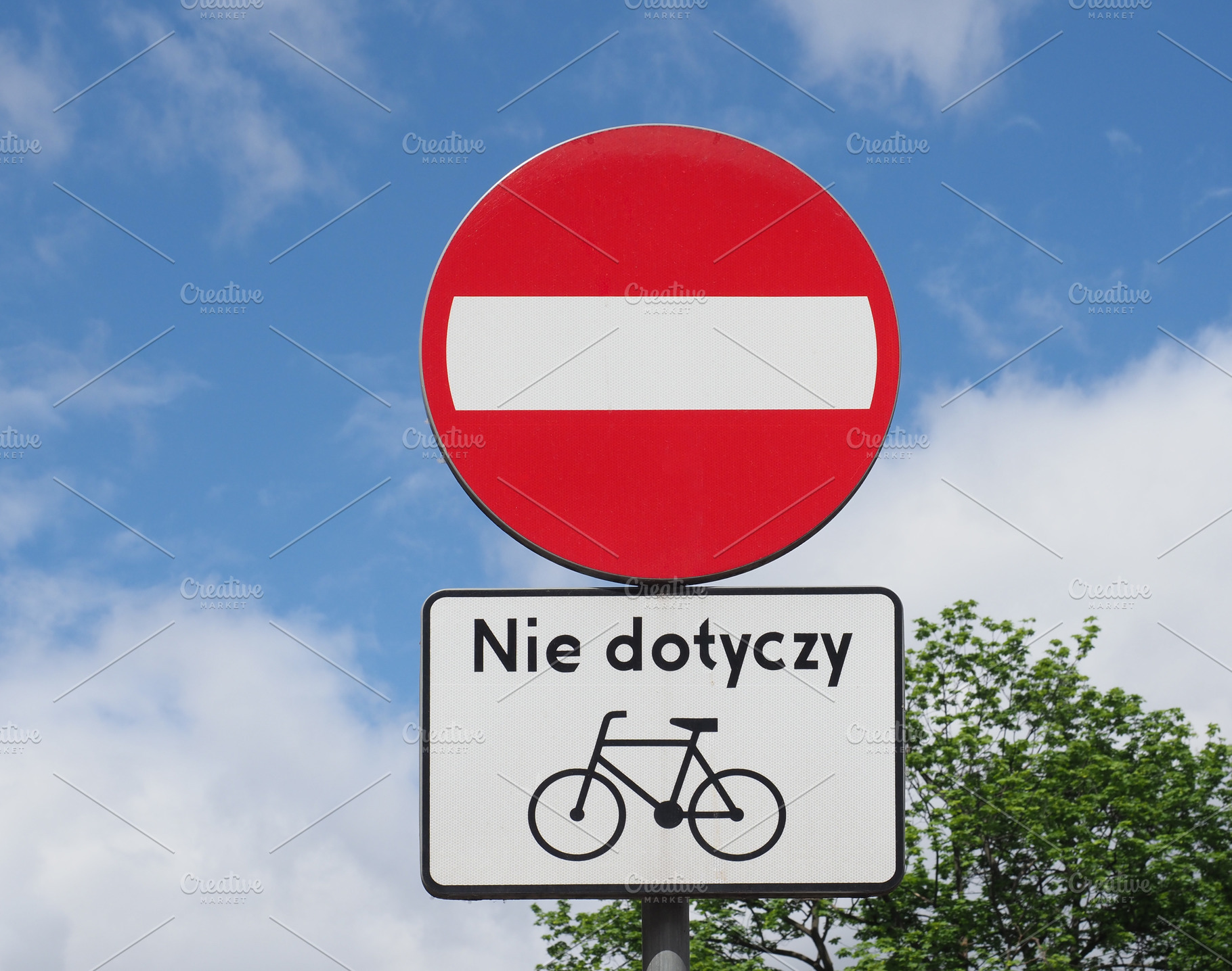 no entry sign excluded bikes, a Photo by WorldOfPhotos