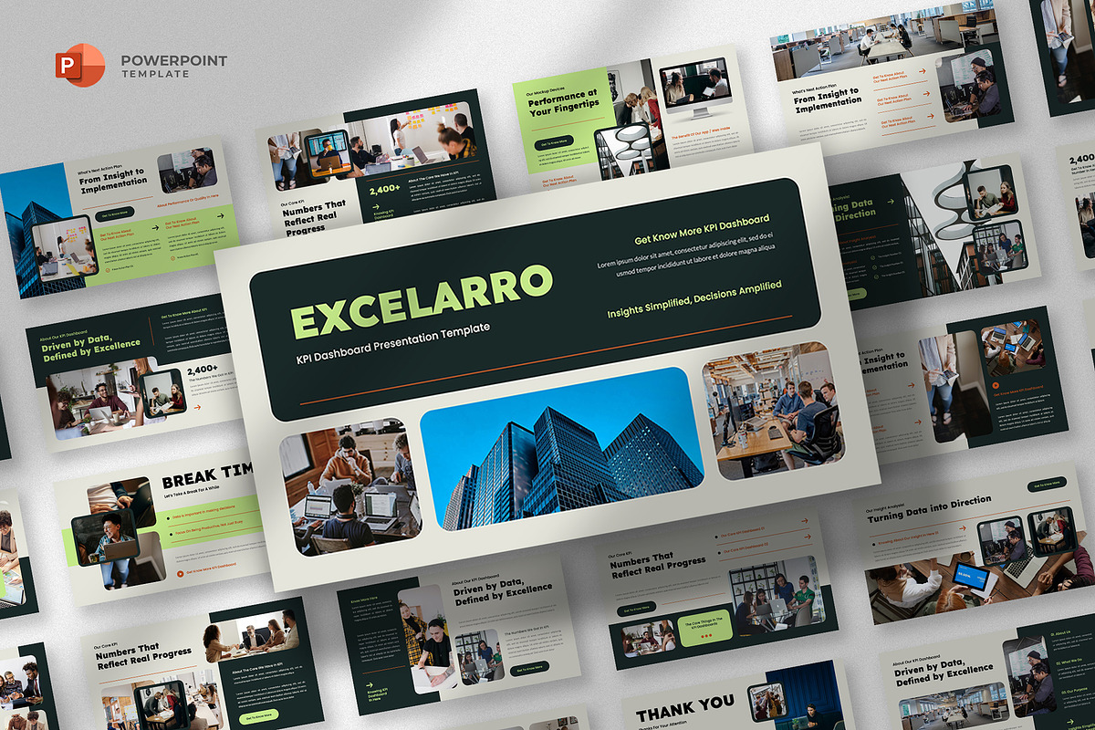KPI Dashboard Powerpoint Template, a Presentation Template by fluffstudio (Photo 1 of 4)