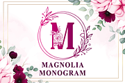 Magnolia Monogram, a Script Font by Mozatype