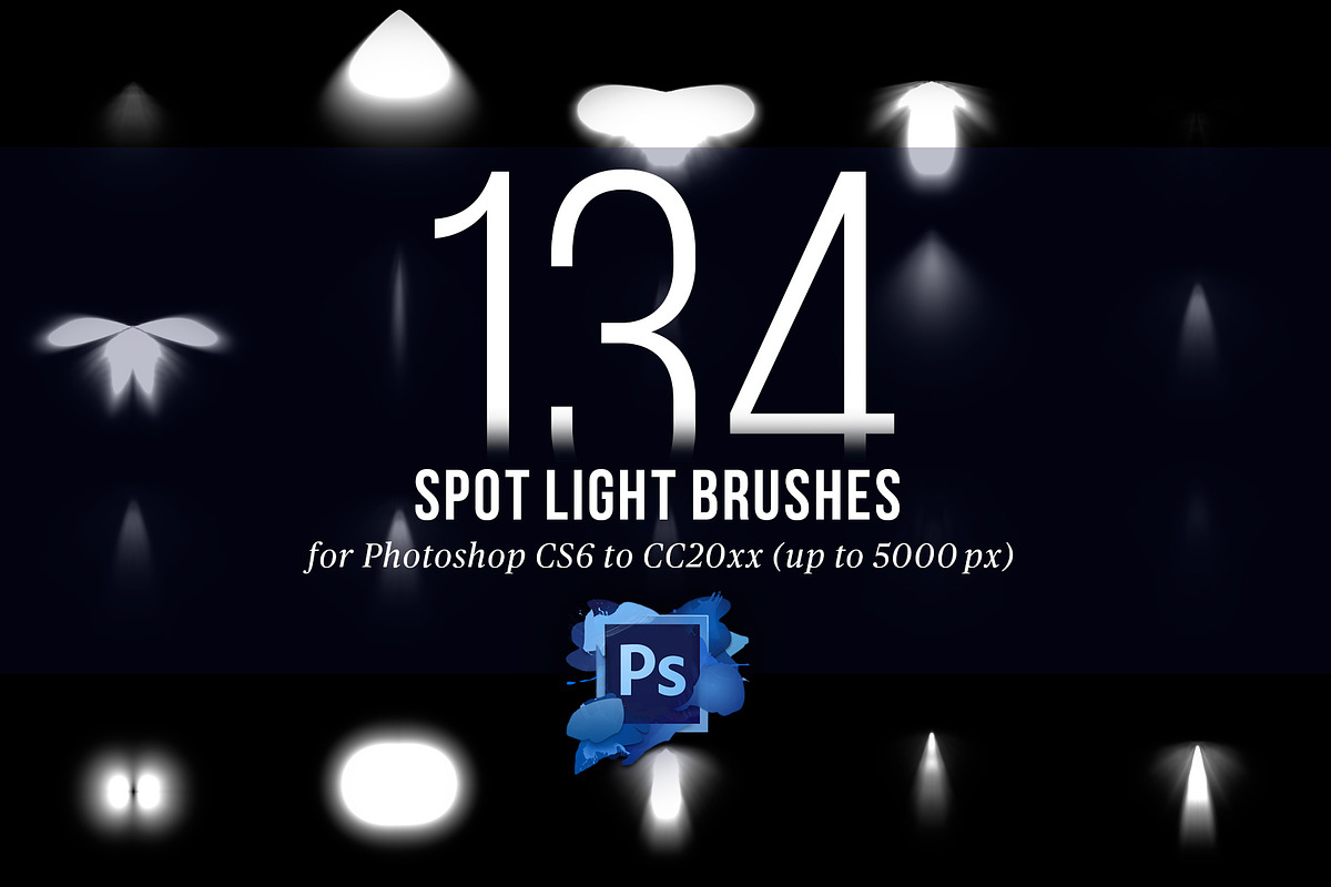 134 Spotlight Brushes for Photoshop, a Brush Add-On by Creative Graphics (Photo 4 of 10)