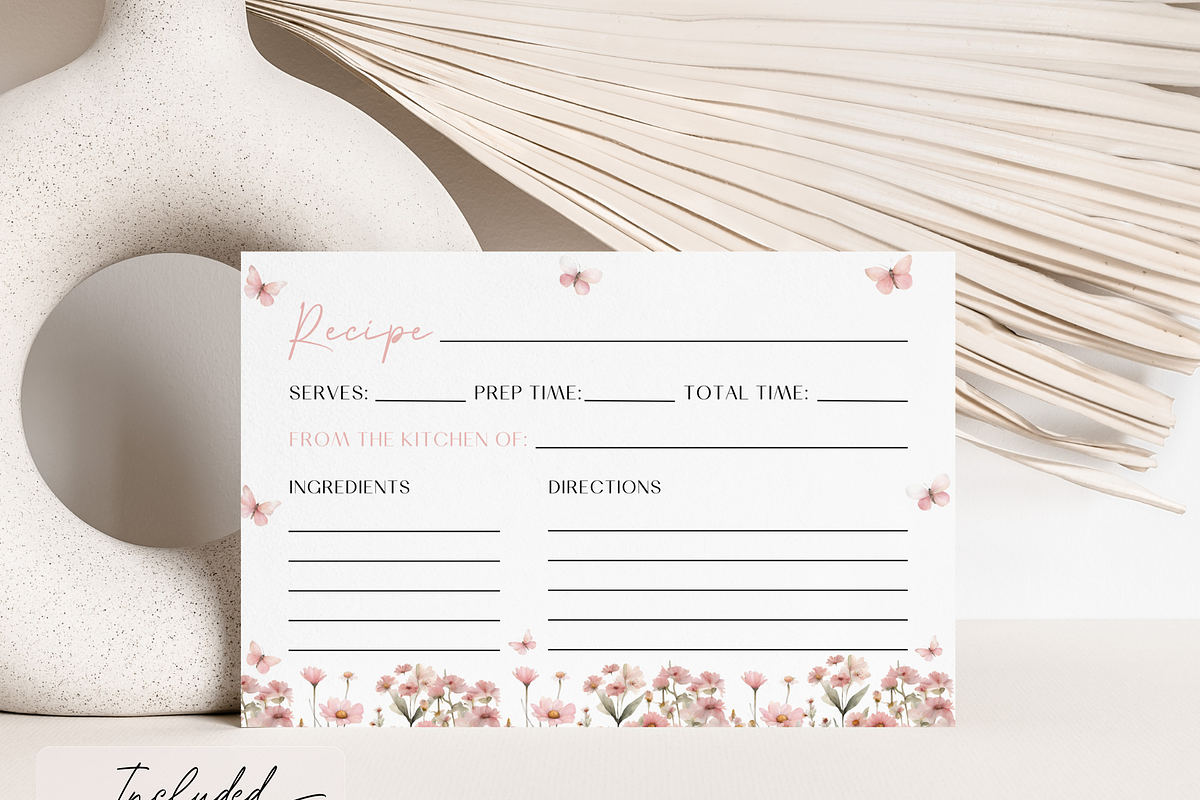 Butterfly Bridal Recipe Cards, an Invitation Template by Digital_Mind (Photo 3 of 7)