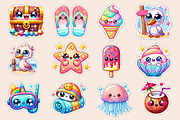 Kawaii Beach Clipart, an Illustration by Dream Creation (Thumbnail 2 of 5)
