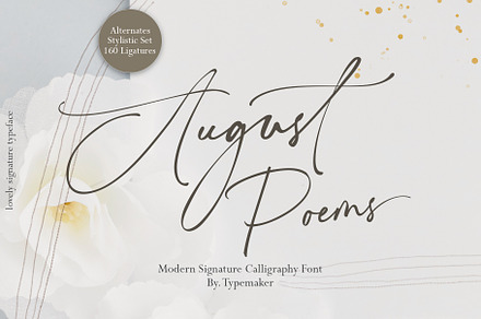 August Poems, a Script Font by TypeMakers