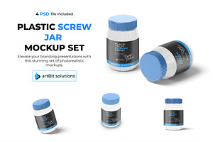 Glass Jar Set Packaging Mockup, a Cups & Container Mockup by artBit Design Studio
