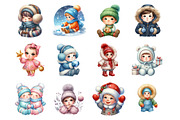 Winter Baby Clipart Christmas PNG, an Illustration by SinaCreation (Thumbnail 2 of 7)