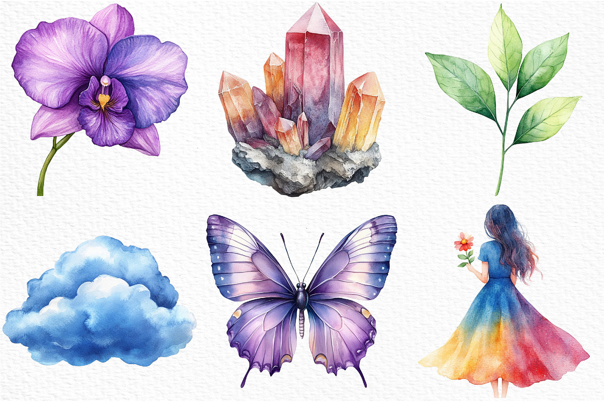 Watercolor Pastel Whispers Clipart, an Illustration by Craft Nest (Photo 5 of 6)