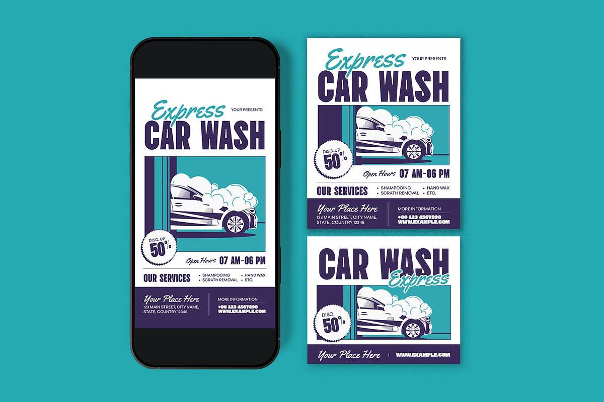 Express Car Wash Flyer, a Flyer Template by graphicook (Photo 3 of 3)