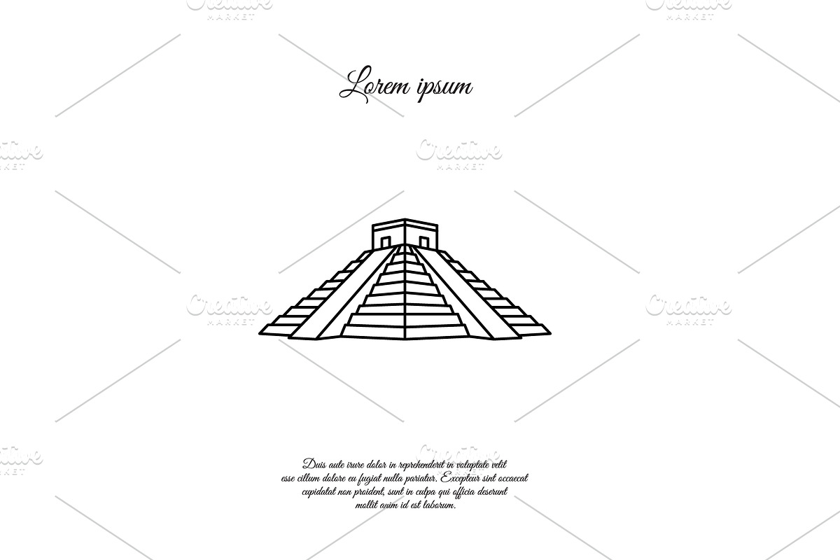 Chichen Itza vector line, linear, a Background Graphic by Anno Urbis