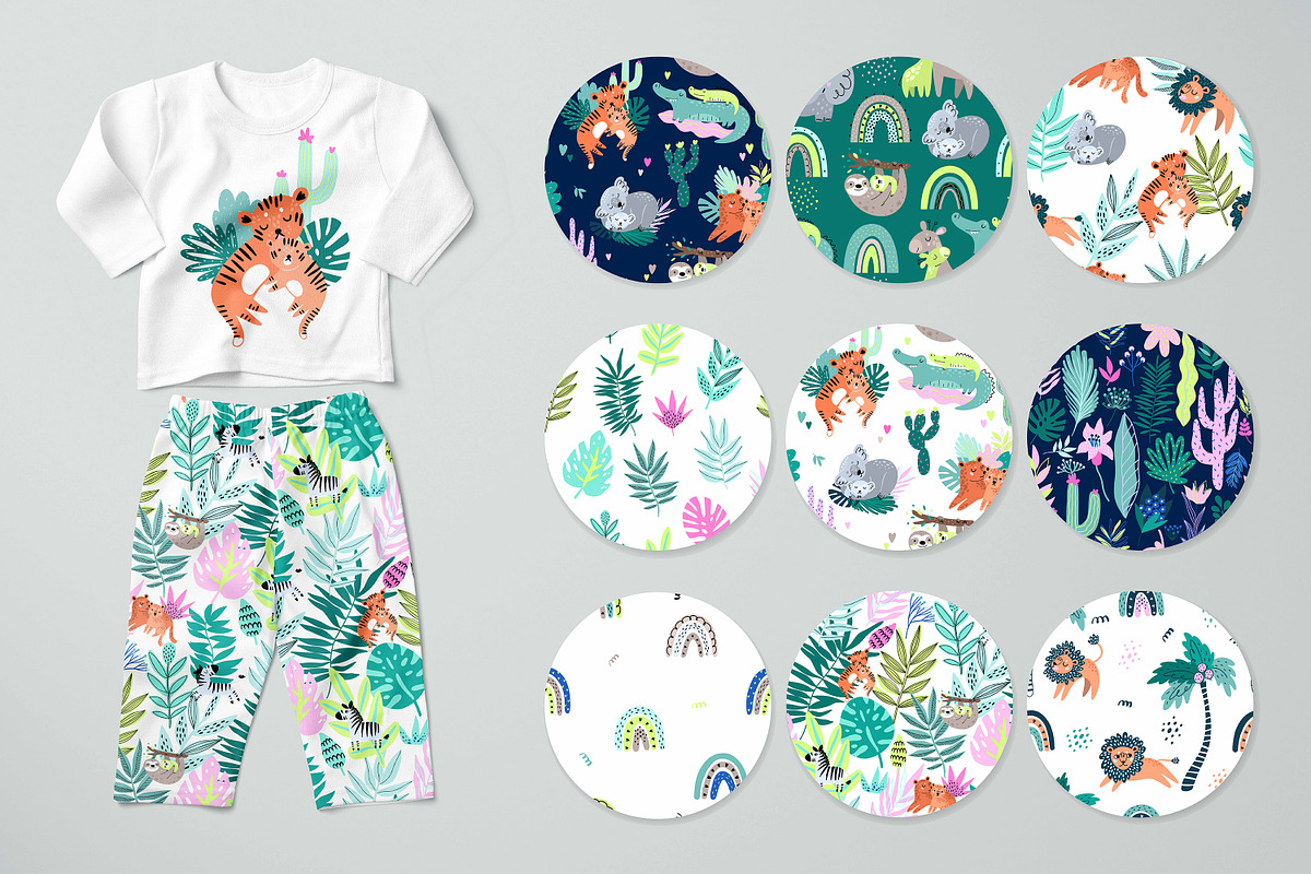 Jungle Cute Baby Animals clipart, an Animal Illustration by OxanaTally (Photo 4 of 10)