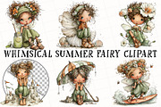 Whimsical Summer Fairy Clipart, an Illustration by OK Design (Thumbnail 2 of 6)