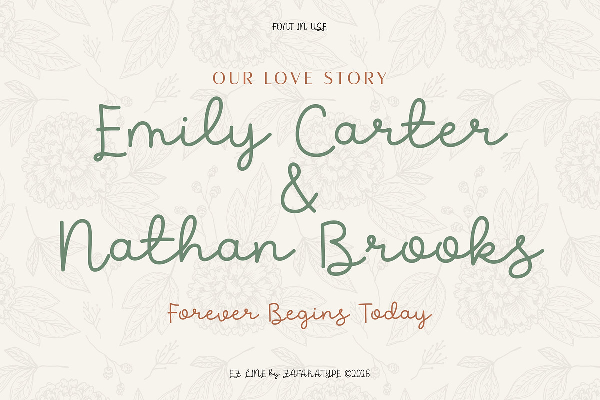 EZ Golleria, a Handwritten Font by Zafara Studios (Photo 2 of 6)