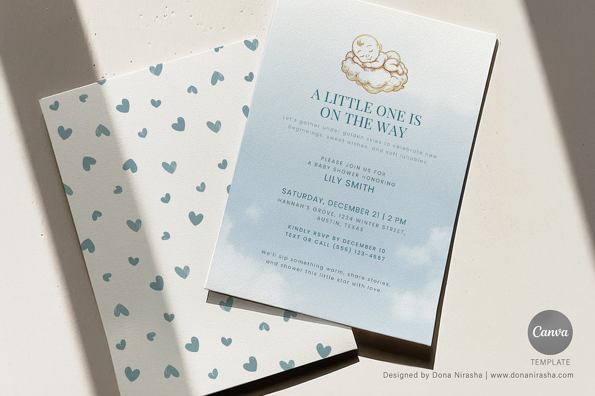 Baby Shower Invite Canva Temp - 31, a Marketing Template by BloomToLife By Dona (Photo 4 of 5)