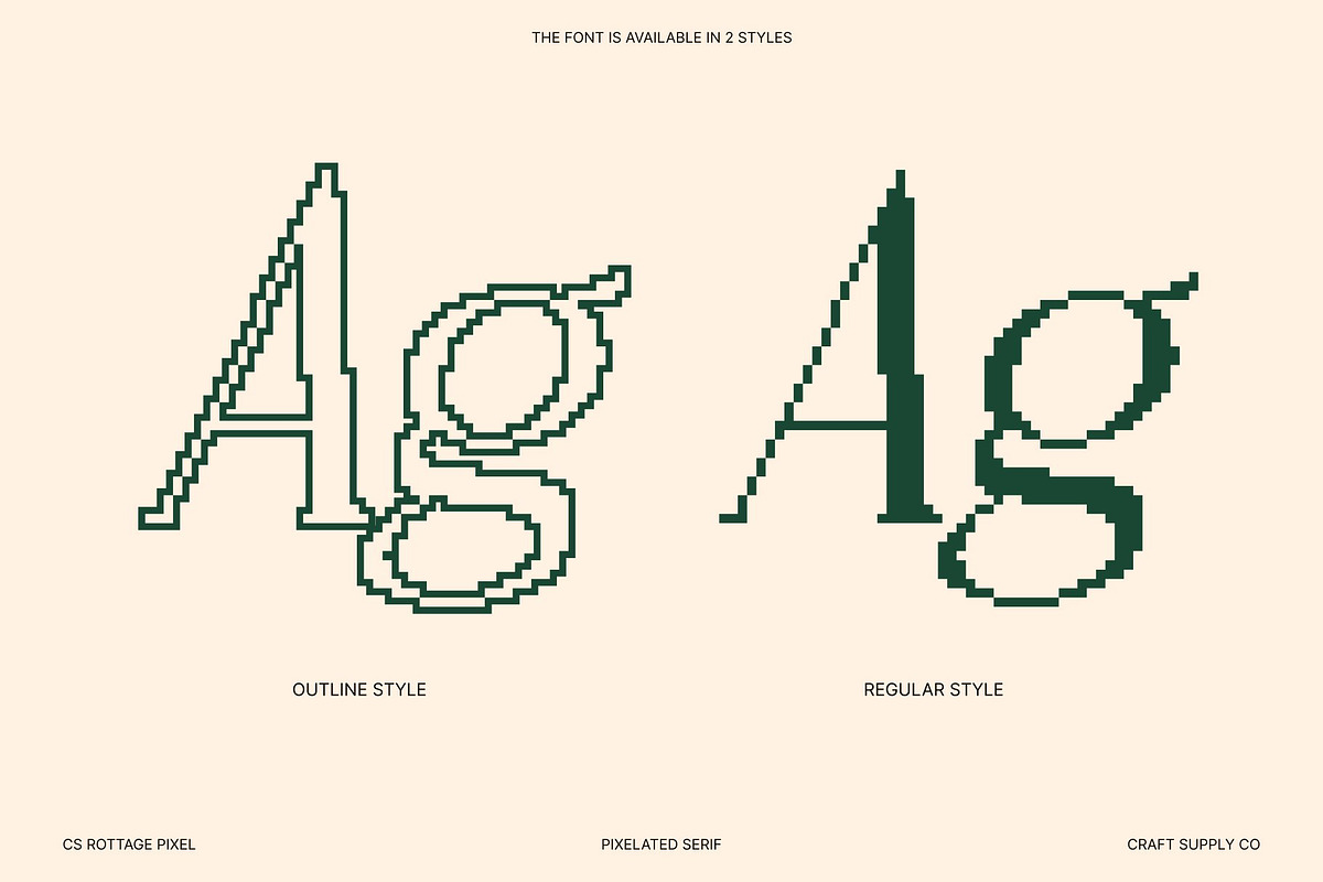 CS Rottage Pixel, a Serif Font by Craft Supply Co. (Photo 3 of 8)