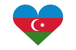 Azerbaijan flag with heart, an Illustration by Mark1987