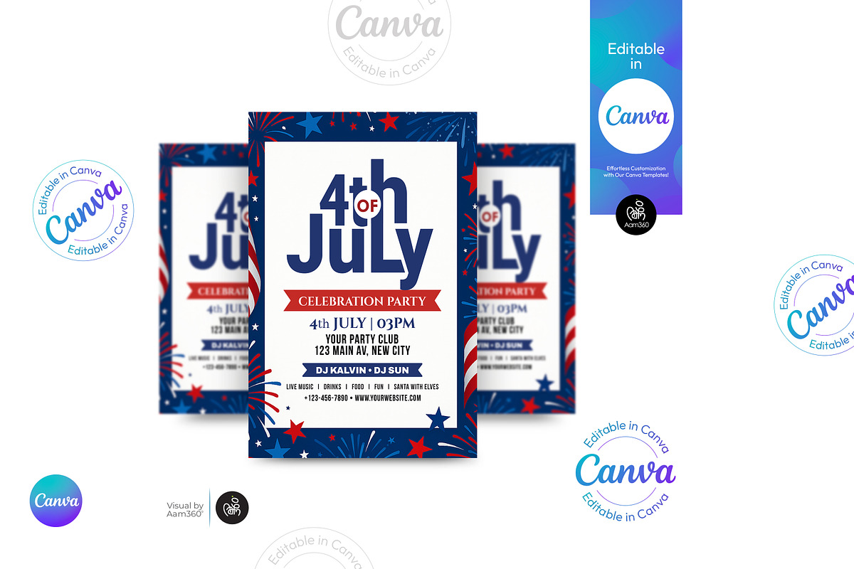 4th of July party invitation, a Flyer Template by Aam360 (Photo 2 of 3)