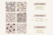 Moon Collection-Baby Digital Papers, a Pattern Graphic by Cuteanny Design (Thumbnail 5 of 7)
