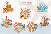 Sea Voyage Watercolor Clip Art, an Object Graphic by Andre_Eva (Thumbnail 3 of 12)
