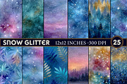 Snow Glitter Textures Digital Paper, an Illustration by Designworld (Thumbnail 1 of 7)