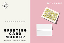 US A2 card and envelope mockup by  in Products
