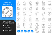 Navigation and gps outline icon set, an Outline Icon by Icons (Thumbnail 2 of 3)