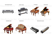 Piano Clipart, Baby Grand Piano Keys, an Object Illustration by BrushstrokeArtGB (Thumbnail 2 of 9)