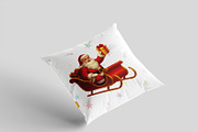 Santa Claus joyfully rides a sleigh, an Illustration by Vector Stall (Thumbnail 4 of 4)