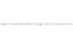 Minimal fruits garland line art, a Food Illustration by GraphiShop
