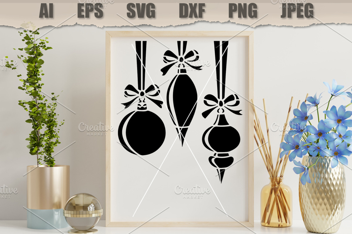 Stencil Christmas Decor Vector, a Decorative Illustration by MARYCRAFTIRIA (Photo 3 of 3)