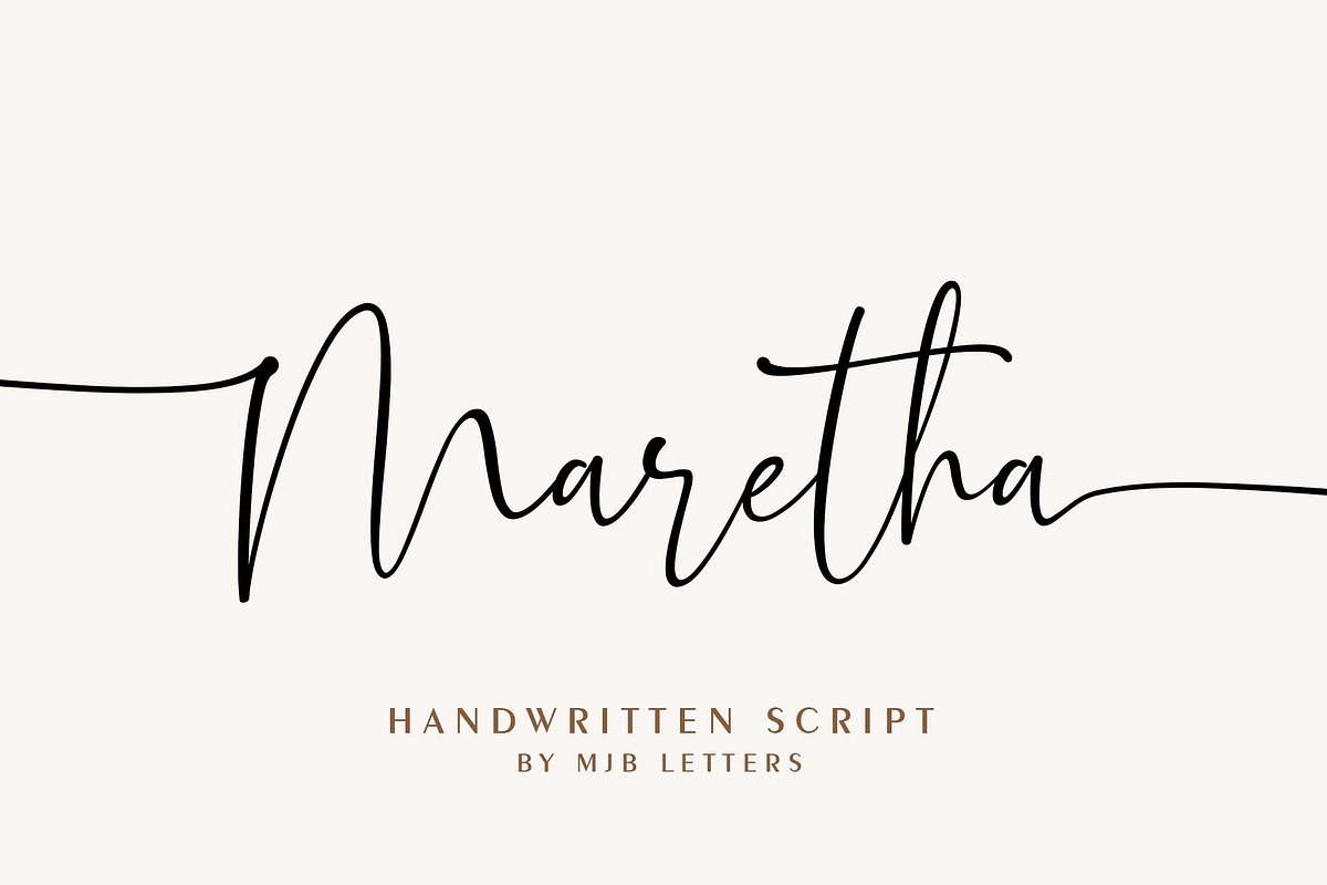 Maretha Script, a Script Font by MJB Letters (Photo 1 of 13)